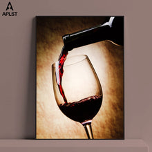 Load image into Gallery viewer, Red Wine Glass Oil Painting Prints Poster Modern Canvas Art Bar Restaurant Kitchen Wall Decoration Dinning Living Room Decor