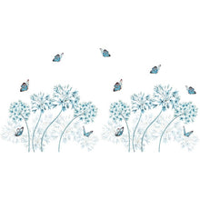 Load image into Gallery viewer, Wall Stickers New Creative Blue Flower Flying Butterfly Wall Art Decal Sticker Wallpaper Removable Mural PVC Home Decorations