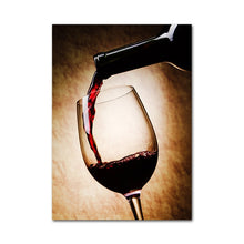 Load image into Gallery viewer, Red Wine Glass Oil Painting Prints Poster Modern Canvas Art Bar Restaurant Kitchen Wall Decoration Dinning Living Room Decor