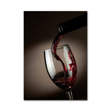 Load image into Gallery viewer, Red Wine Glass Oil Painting Prints Poster Modern Canvas Art Bar Restaurant Kitchen Wall Decoration Dinning Living Room Decor