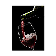 Load image into Gallery viewer, Red Wine Glass Oil Painting Prints Poster Modern Canvas Art Bar Restaurant Kitchen Wall Decoration Dinning Living Room Decor