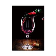 Load image into Gallery viewer, Red Wine Glass Oil Painting Prints Poster Modern Canvas Art Bar Restaurant Kitchen Wall Decoration Dinning Living Room Decor