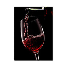 Load image into Gallery viewer, Red Wine Glass Oil Painting Prints Poster Modern Canvas Art Bar Restaurant Kitchen Wall Decoration Dinning Living Room Decor