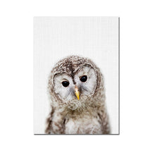 Load image into Gallery viewer, Baby Animal Posters and Prints Rabbite Giraffe Elephant Canvas Painting Nursery Wall Art Nordic Picture Kids Room Decoration