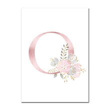 Load image into Gallery viewer, Baby Posters Personalized Girl&#39;s Name Custom Poster Nursery Prints Pink Flowers Wall Art Canvas Painting Pictures For Girls Room
