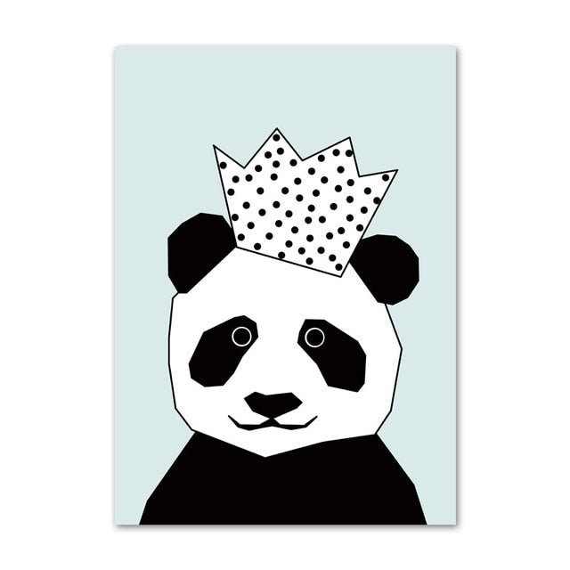 Simple Nordic Style Prints Cartoon Panda Posters Canvas Painting Wall Art Stars Picture Baby Kids Room Rabbit Home Decoration