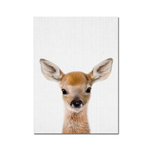 Load image into Gallery viewer, Baby Animal Posters and Prints  Rabbite Giraffe Elephant Canvas Painting Nursery Wall Art Nordic Picture Kids Room Decoration
