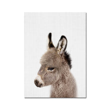 Load image into Gallery viewer, Baby Animal Posters and Prints  Rabbite Giraffe Elephant Canvas Painting Nursery Wall Art Nordic Picture Kids Room Decoration
