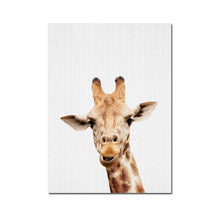 Load image into Gallery viewer, Baby Animal Posters and Prints  Rabbite Giraffe Elephant Canvas Painting Nursery Wall Art Nordic Picture Kids Room Decoration
